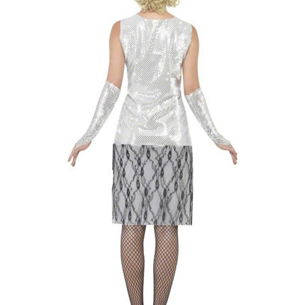 Feestbazaar Flapper kostuum zilver
