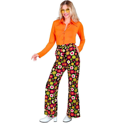 Feestbazaar Flared Broek 60's Bloemen Dames