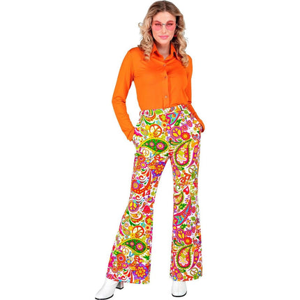 Feestbazaar Flared Broek 60's Peace & Paisley Dames