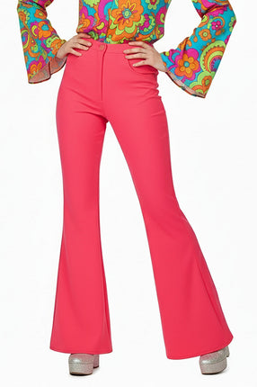 Feestbazaar Flared Broek Neonroze Dames