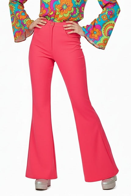 Feestbazaar Flared Broek Neonroze Dames