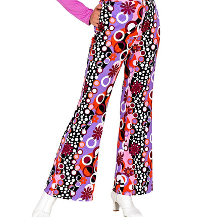 Feestbazaar Flared Broek Paars 70's Groovy Dames