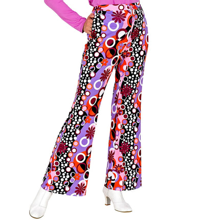 Feestbazaar Flared Broek Paars 70's Groovy Dames