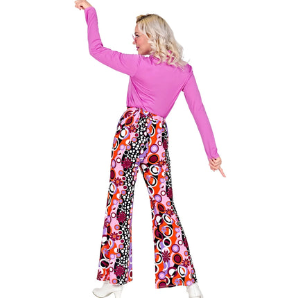 Feestbazaar Flared Broek Paars 70's Groovy Dames