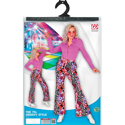 Feestbazaar Flared Broek Paars 70's Groovy Dames
