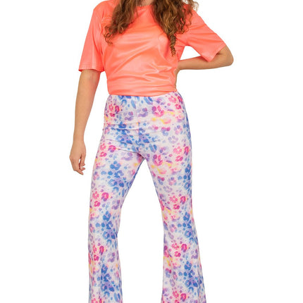 Feestbazaar Flared Broek Panterprint Multicolour