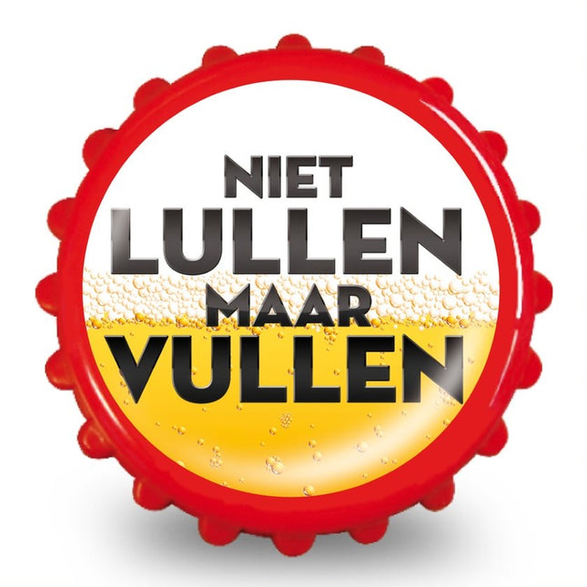 Feestbazaar Flesopener Magneet 'Niet Lullen Maar Vullen'