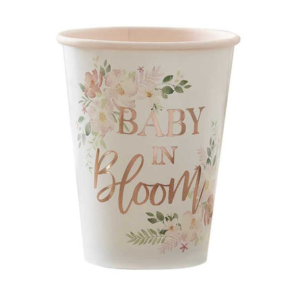 Feestbazaar Floral Baby In Bloom Bekers (8st)
