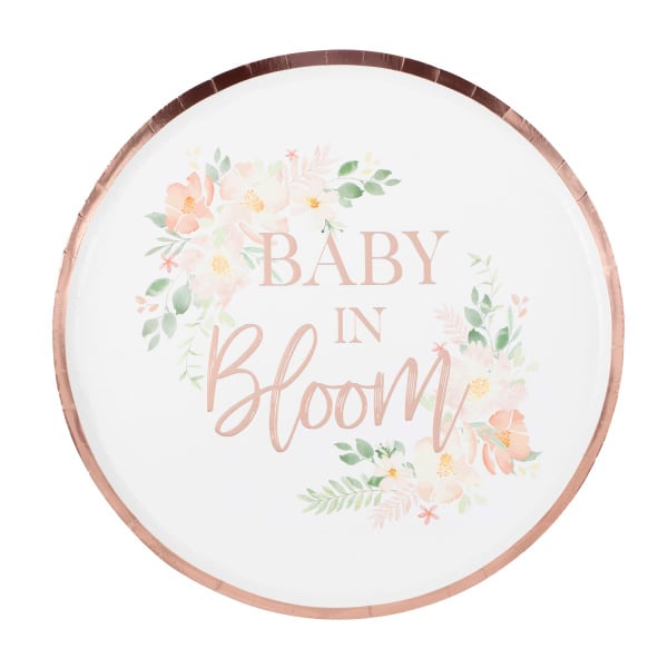 Feestbazaar Floral Baby In Bloom Bordjes (8st)
