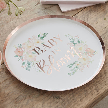 Feestbazaar Floral Baby In Bloom Bordjes (8st)