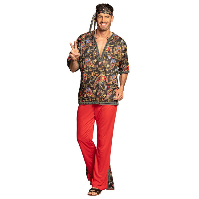Feestbazaar Flower Beetle Hippie Kostuum Man