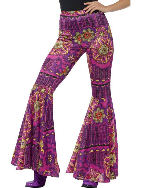 Feestbazaar Flower power broek dames Hippie