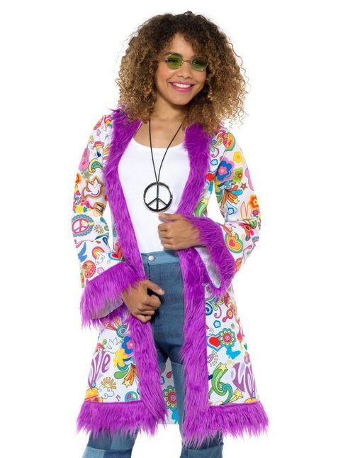Feestbazaar Flower power hippie jas