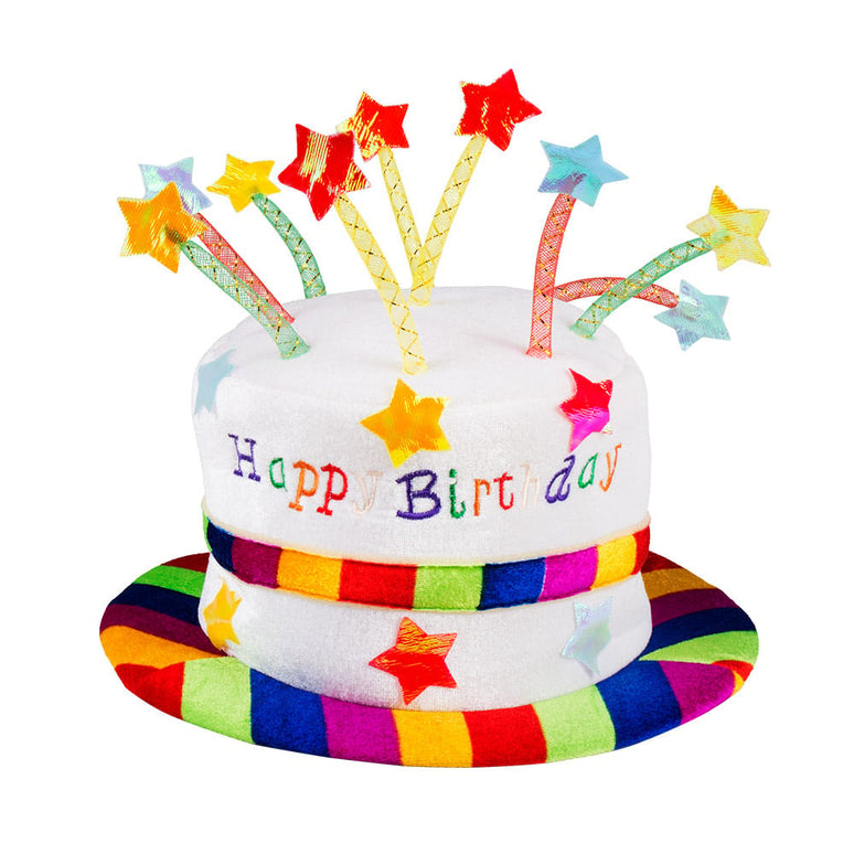 Feestbazaar fluwelen hoed Happy birthday