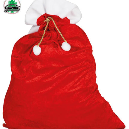Feestbazaar Fluwelen zak Kerstman 60x100cm