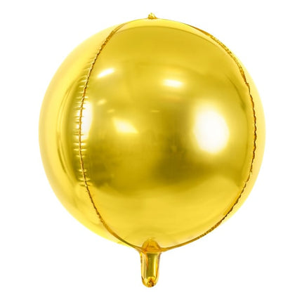 Feestbazaar Folie Ballon Bal Metallic Goud 40cm