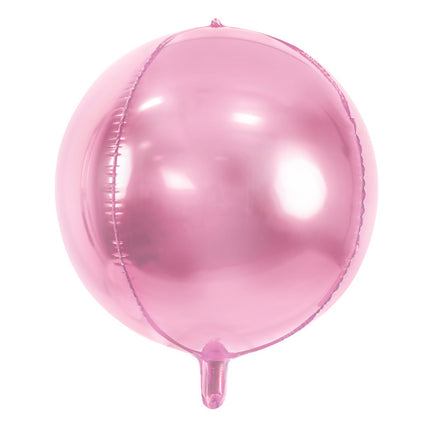 Feestbazaar Folie Ballon Bal Metallic Lichtroze 40cm