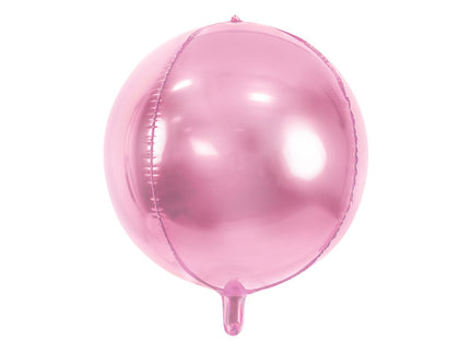 Feestbazaar Folie Ballon Bal Metallic Lichtroze 40cm