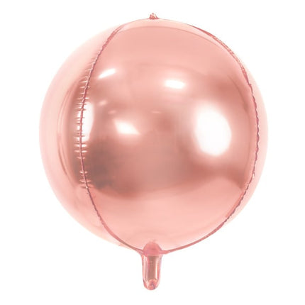 Feestbazaar Folie Ballon Bal Metallic Rose Goud 40cm