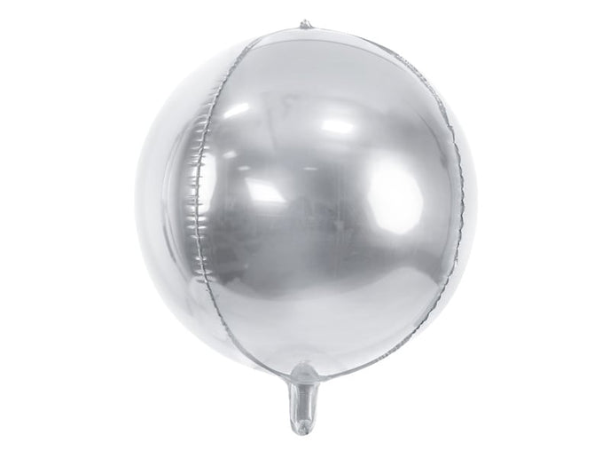 Feestbazaar Folie Ballon Bal Metallic Zilver 40cm