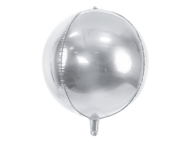 Feestbazaar Folie Ballon Bal Metallic Zilver 40cm