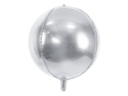 Feestbazaar Folie Ballon Bal Metallic Zilver 40cm