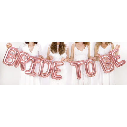 Feestbazaar Folie Ballon Bride to be, 340x35cm rose goud