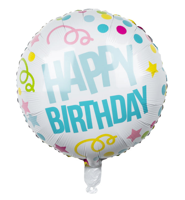 Feestbazaar Folie Ballon Happy Birthday Confetti