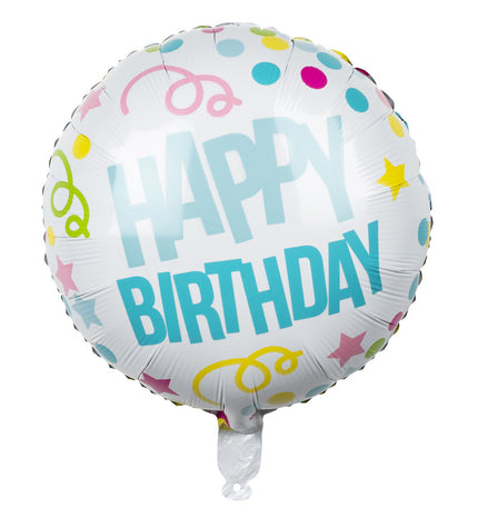 Feestbazaar Folie Ballon Happy Birthday Confetti