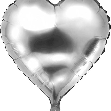 Feestbazaar Folie ballon hart zilver 46 x 49 cm