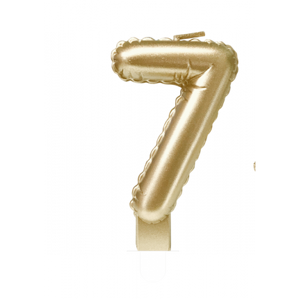 Feestbazaar Folie Ballon Kaarsje Cijfer '7' Goud