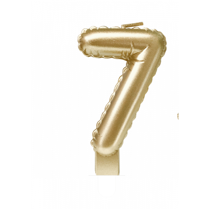 Feestbazaar Folie Ballon Kaarsje Cijfer '7' Goud