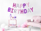 Feestbazaar Folie Ballon Set Happy Birthday Pastel kleurenmix