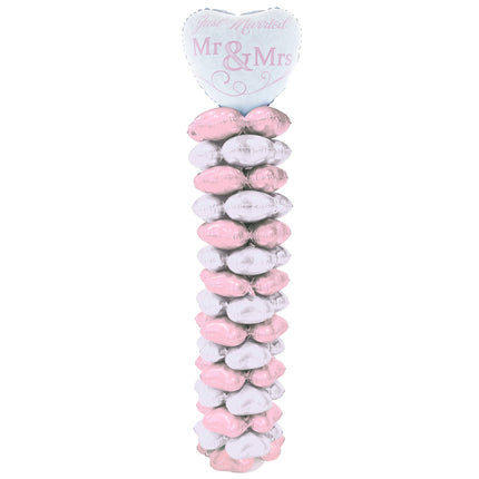 Feestbazaar Folie Ballonnen Pilaar Mr & Mrs