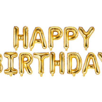 Feestbazaar Folie Ballonnen Set Happy Birthday Goud