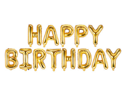 Feestbazaar Folie Ballonnen Set Happy Birthday Goud