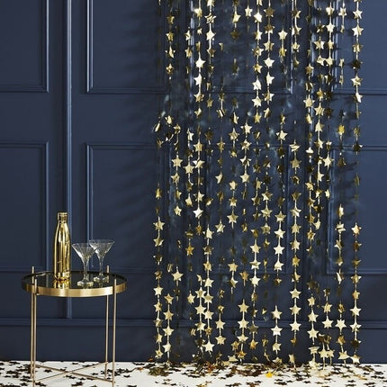 Feestbazaar Folie Gouden Backdrop Sterren