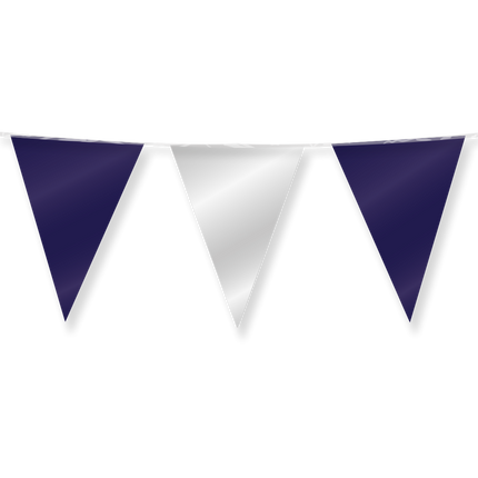 Feestbazaar Folie Vlaggenlijn Donkerblauw/Zilver (10m)