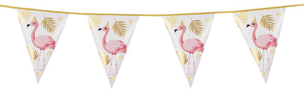 Feestbazaar Folie vlaggenlijn Flamingo (4m)