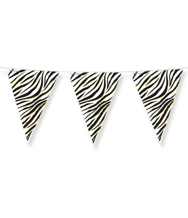 Feestbazaar Folie Vlaggenlijn Zebraprint (10m)