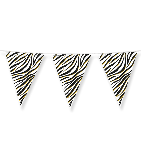 Feestbazaar Folie Vlaggenlijn Zebraprint (10m)