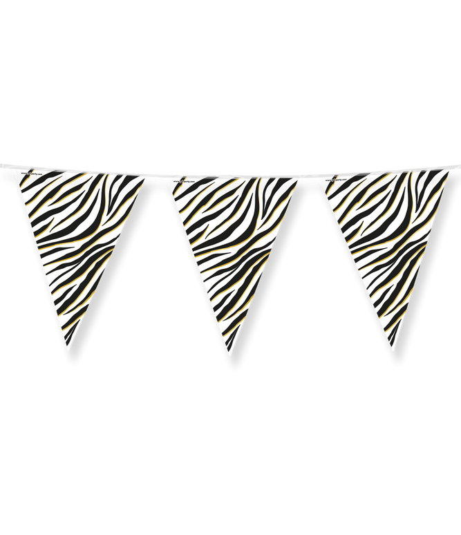 Feestbazaar Folie Vlaggenlijn Zebraprint (10m)