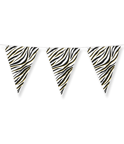 Feestbazaar Folie Vlaggenlijn Zebraprint (10m)