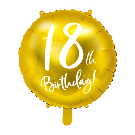 Feestbazaar Folieballon 18th Birthday goud (45cm)