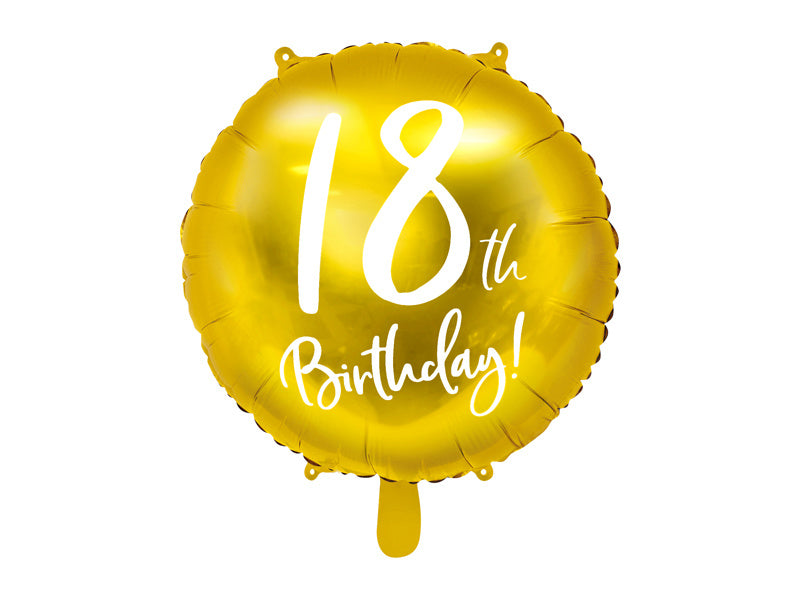 Feestbazaar Folieballon 18th Birthday goud (45cm)
