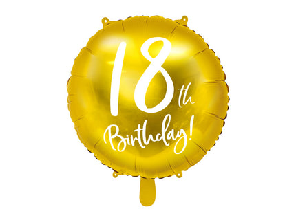 Feestbazaar Folieballon 18th Birthday goud (45cm)