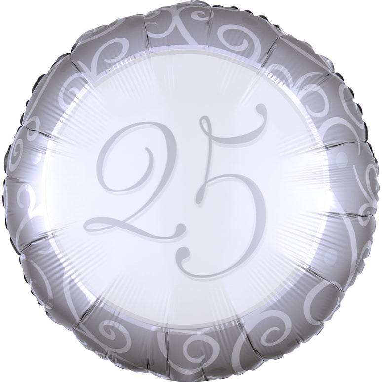 Feestbazaar Folieballon 25 Jaar Jubileum Zilver (43cm)