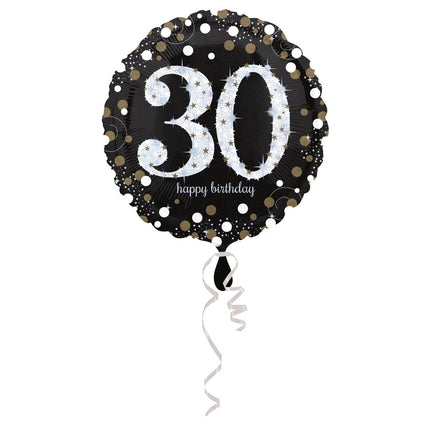 Feestbazaar FolieBallon 30 jaar happy birthday sparkling gold 43cm