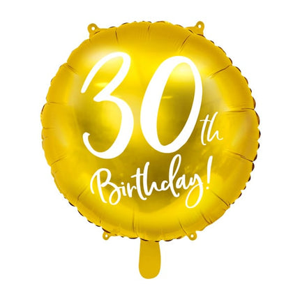 Feestbazaar Folieballon 30th Birthday goud (45cm)