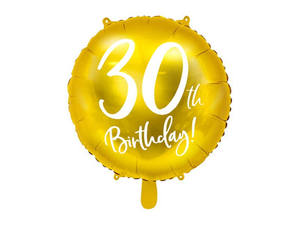Feestbazaar Folieballon 30th Birthday goud (45cm)